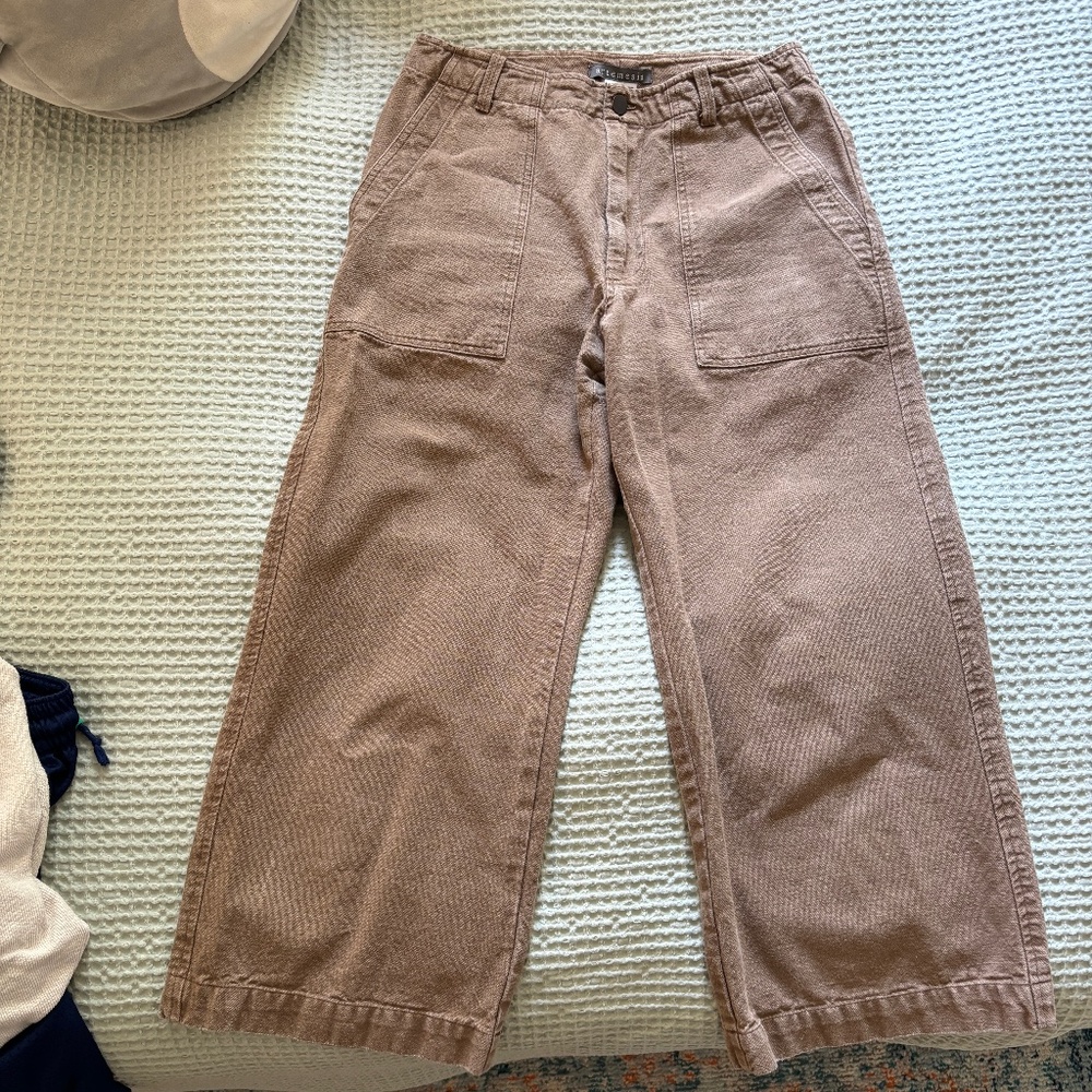 Artemesia 100% Cotton Wide Leg cropped pant